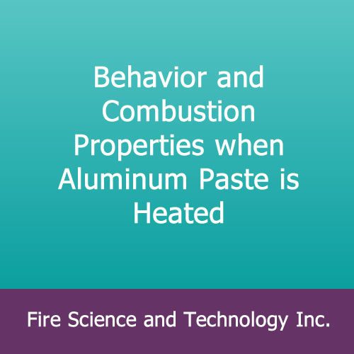 A blue and purple background with text that reads " behavior and combustion properties when aluminum paste is heated ".