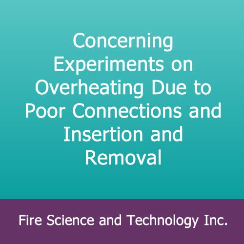 A purple and green background with text that reads " concerning experiments on overheating due to poor connections and insertion and removal."